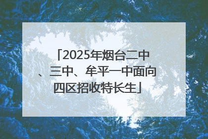 2025年烟台二中、三中、牟平一中面向四区招收特长生