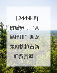 24小时鲜链破界，“蓉品出川”助龙泉蜜桃抢占新消费赛道