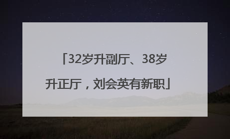 32岁升副厅、38岁升正厅，刘会英有新职