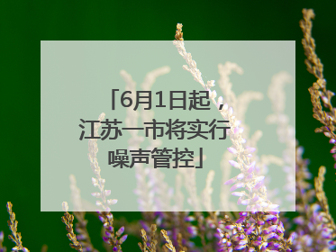 6月1日起，江苏一市将实行噪声管控